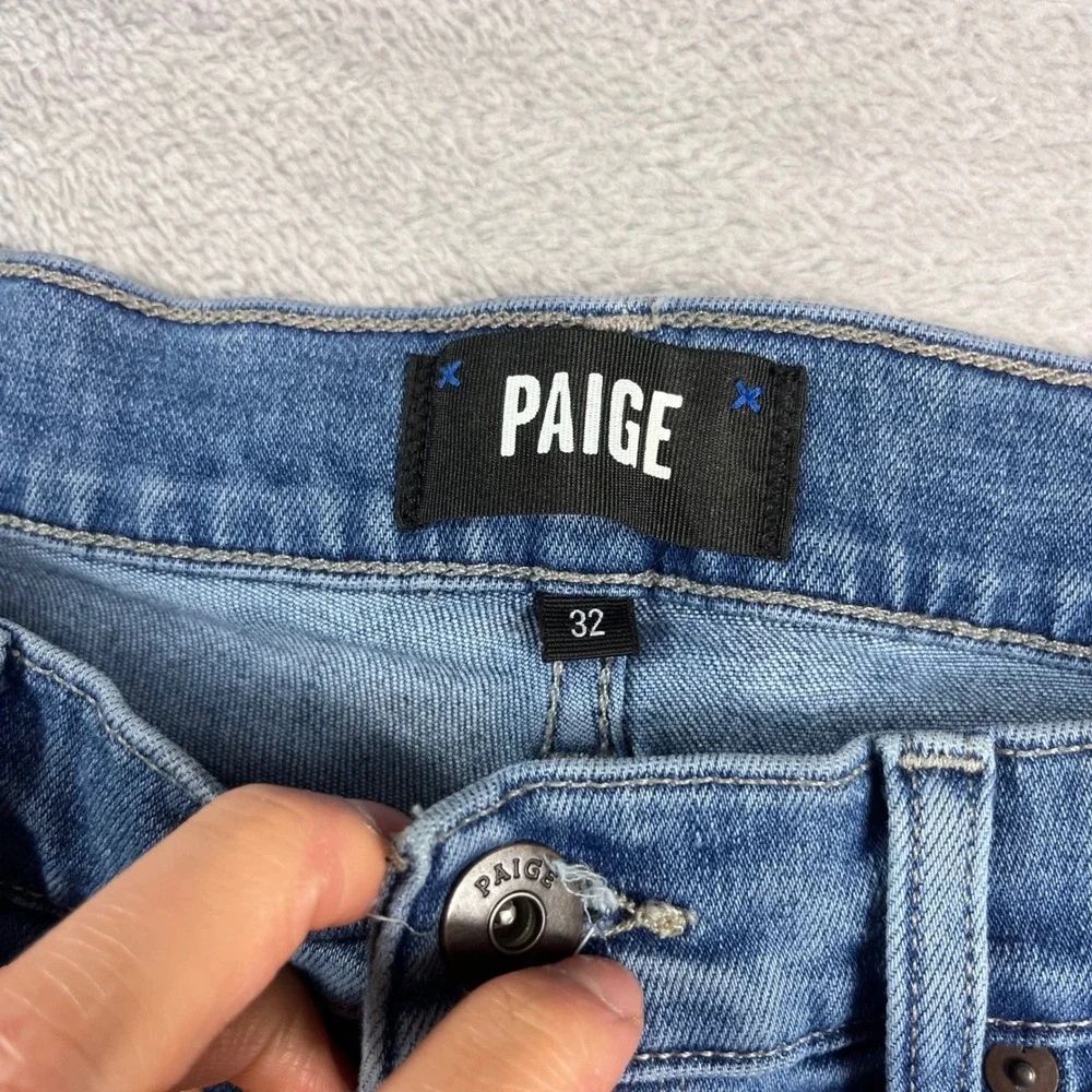 Paige Lennox Slim Fit Jeans Mens 32 Medium Blue Stretch Denim